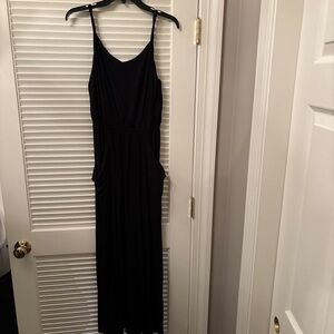 GAP black spaghetti strap maxi dress with slouchy pockets